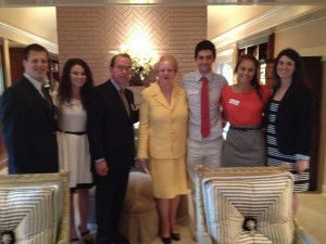 Photo of Hillel Student Leaders with Dr. Robert Witt and Dr. Judy Bonner